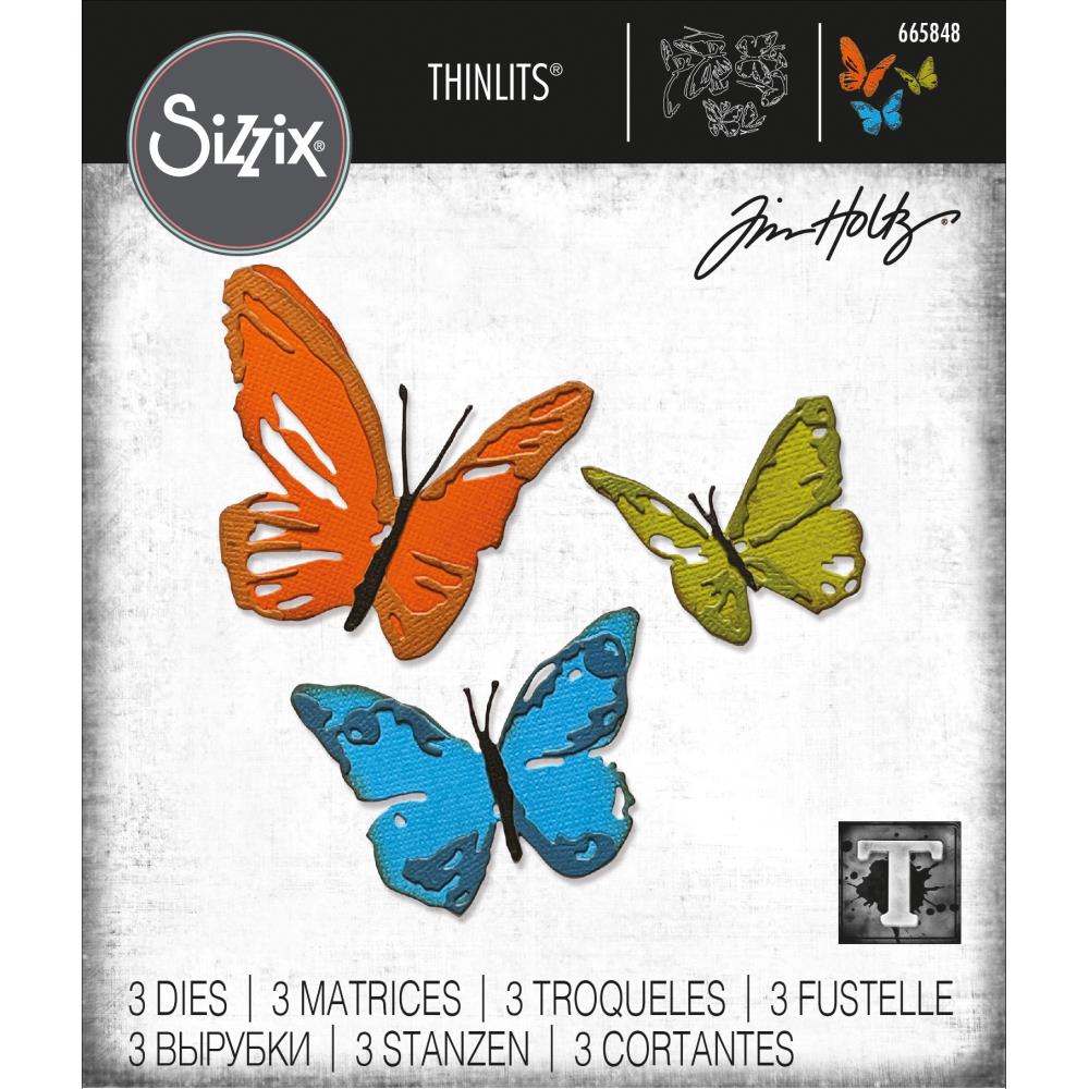 Bild 1 von Sizzix Thinlits Die by Tim Holtz - Stanzschablone - Brushstroke Butterflies - Schmetterling