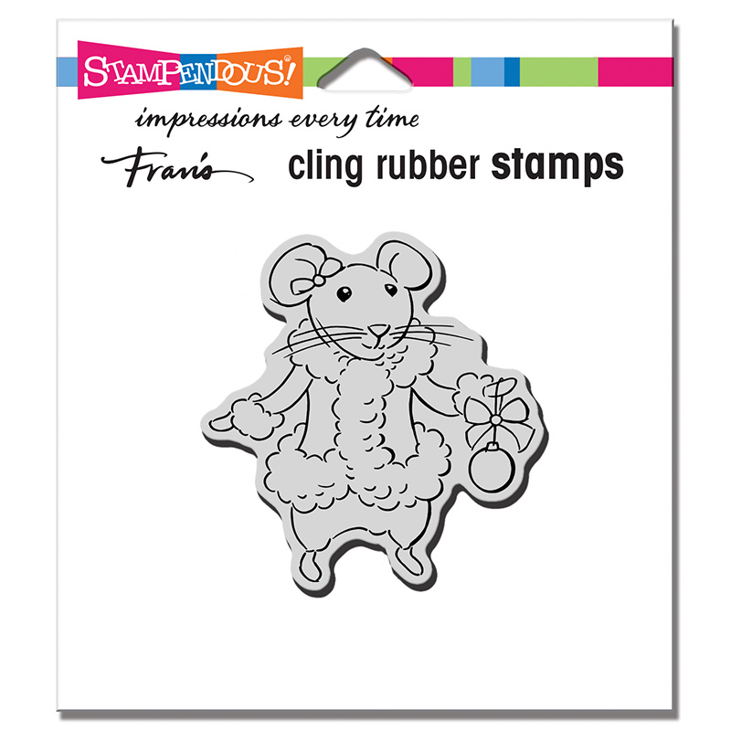 Bild 1 von Stampendous Cling Stamps Mrs Mouse Rubber Stamp - Gummistempel Weihnachtsmaus