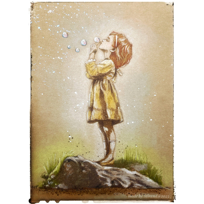 Bild 1 von Cosmic Shimmer Pre Cut Stamp - Gummistempel - Andy Skinner Blowing Bubbles