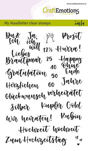 Bild 1 von CraftEmotions Stempel - clearstamps A6 - handletter - Hochzeit (DE) Carla Kamphuis