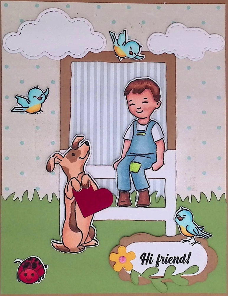 Bild 1 von Art Impressions Clear Stamps with dies FB Sitting Boy Stempelset inkl. Stanzen