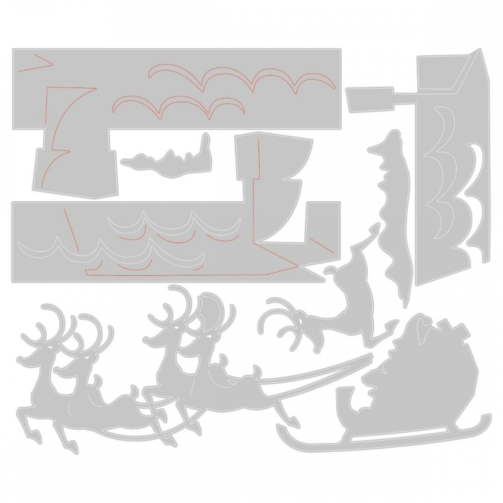 Bild 1 von Sizzix Thinlits Die by Tim Holtz - Stanzschablone - Reindeer Sleigh