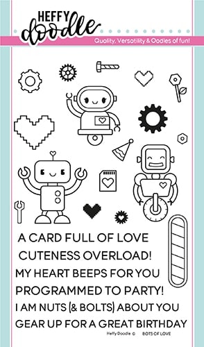 Bild 1 von Heffy Doodle Clear Stamps Set -  Bots of Love - Stempel