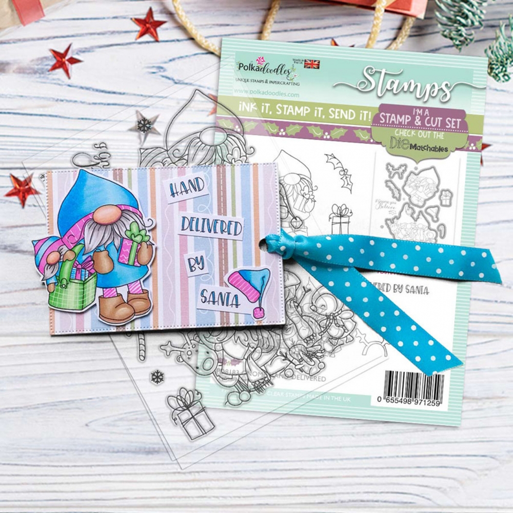 Bild 1 von Polkadoodles Clear Stamps - Gnome Hand delivered - Gnom persönliche Zustellung