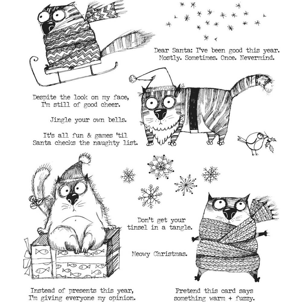 Bild 1 von Tim Holtz Stempelgummis Snarky Cat Christmas