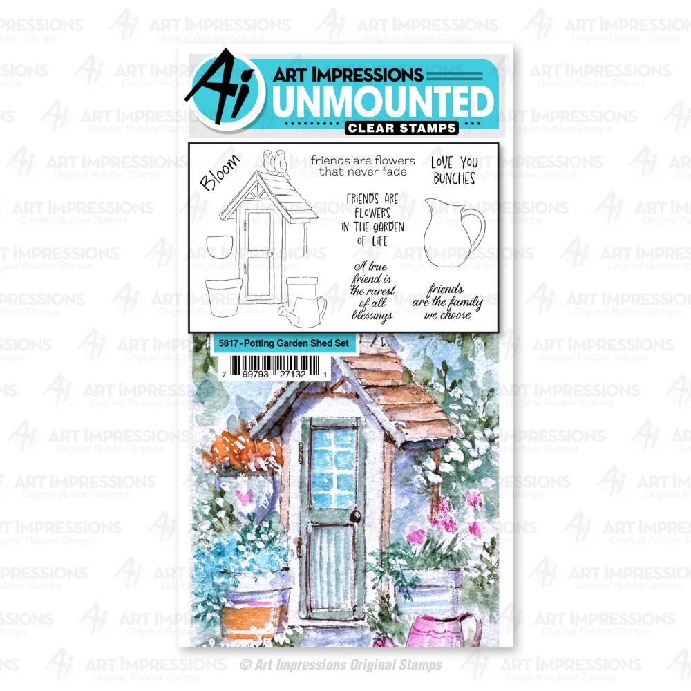 Bild 1 von Art Impressions Clear Stamp-Set  Watercolor Potting Garden Shed Set