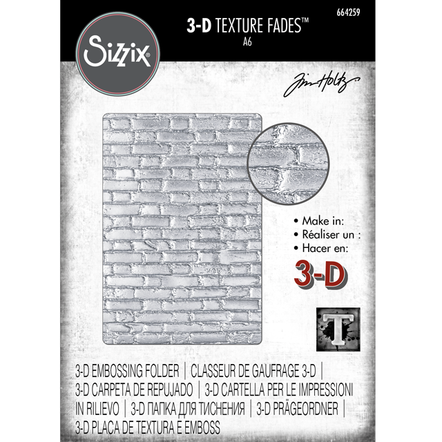 Bild 1 von Sizzix 3D Texture Fades Embossing Folder By Tim Holtz 3-D Prägeschablone von Tim Holtz Brickwork