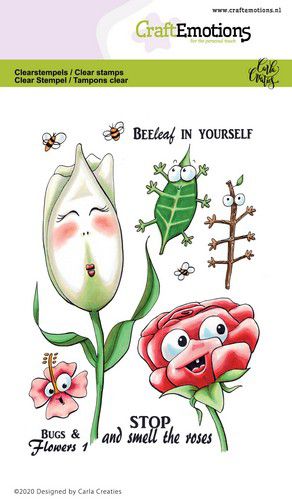 Bild 1 von CraftEmotions Stempel - clearstamps A6 - Bugs & Flowers 1 Carla Creaties