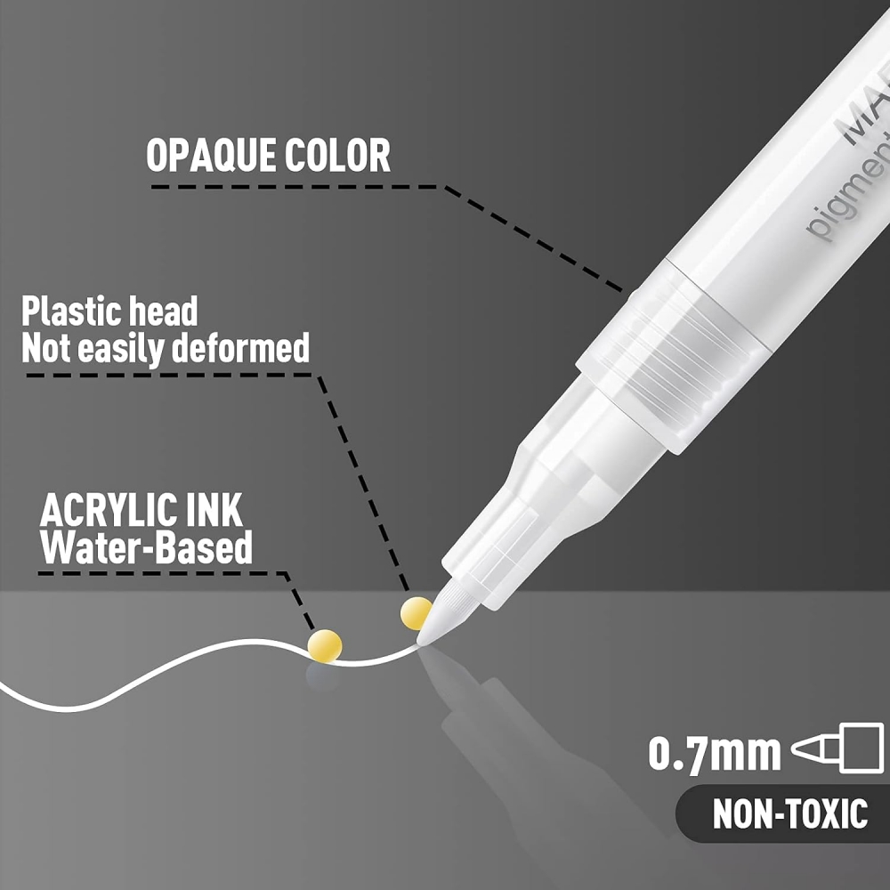 Bild 1 von AKARUED - Acrylic Marker White - weiß 0,7mm