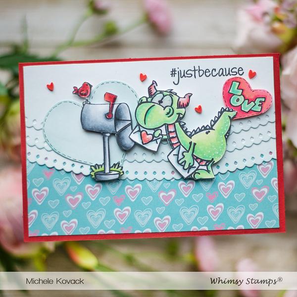 Bild 1 von Whimsy Stamps Clear Stamps - Dudley's Mailed with Love - Drache