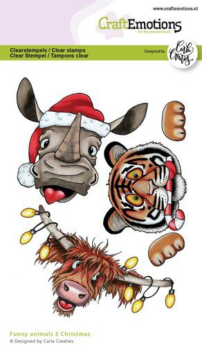 Bild 1 von CraftEmotions Stempel - Clear Stamps A6 - Funny animals 5 Christmas Carla Creaties
