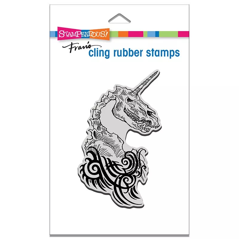 Bild 1 von Stampendous Cling Stamps Unicorn Skull Rubber Stamp - Gummistempel  Einhorn
