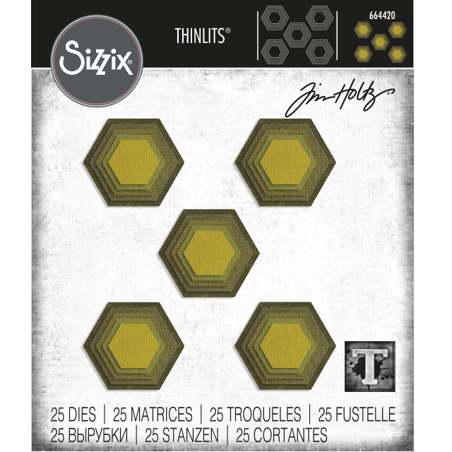 Bild 1 von Sizzix Thinlits Dies Stanzschablone By Tim Holtz Stacked Tiles, Hexagons - Sechseck