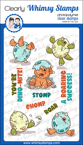 Bild 1 von Whimsy Stamps Clear Stamps - Roar, Stomp, and Chomp - Dinosaurier