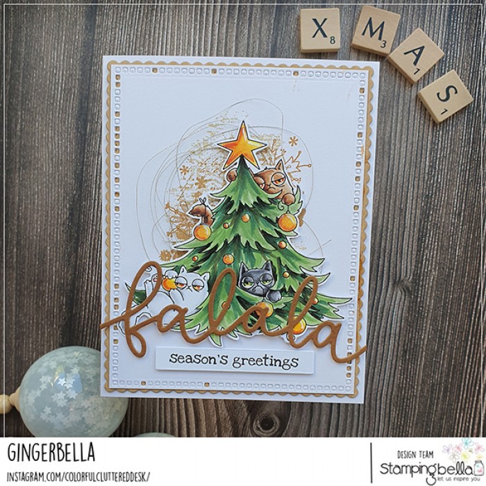 Bild 1 von Gummistempel Stamping Bella Cling Stamp ODDBALL CHRISTMAS CATS IN THE TREE RUBBER