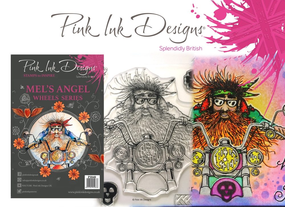Bild 1 von Pink Ink Designs - Stempel Mel's Angel (Motorradfahrer)