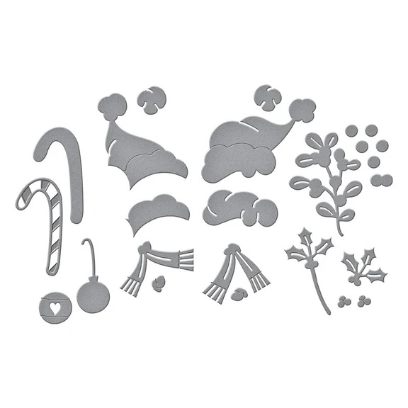 Bild 1 von Spellbinders Classic Mouse Christmas Embellishments Etched Dies - Stanz-Set Classic Mouse Weihnacht