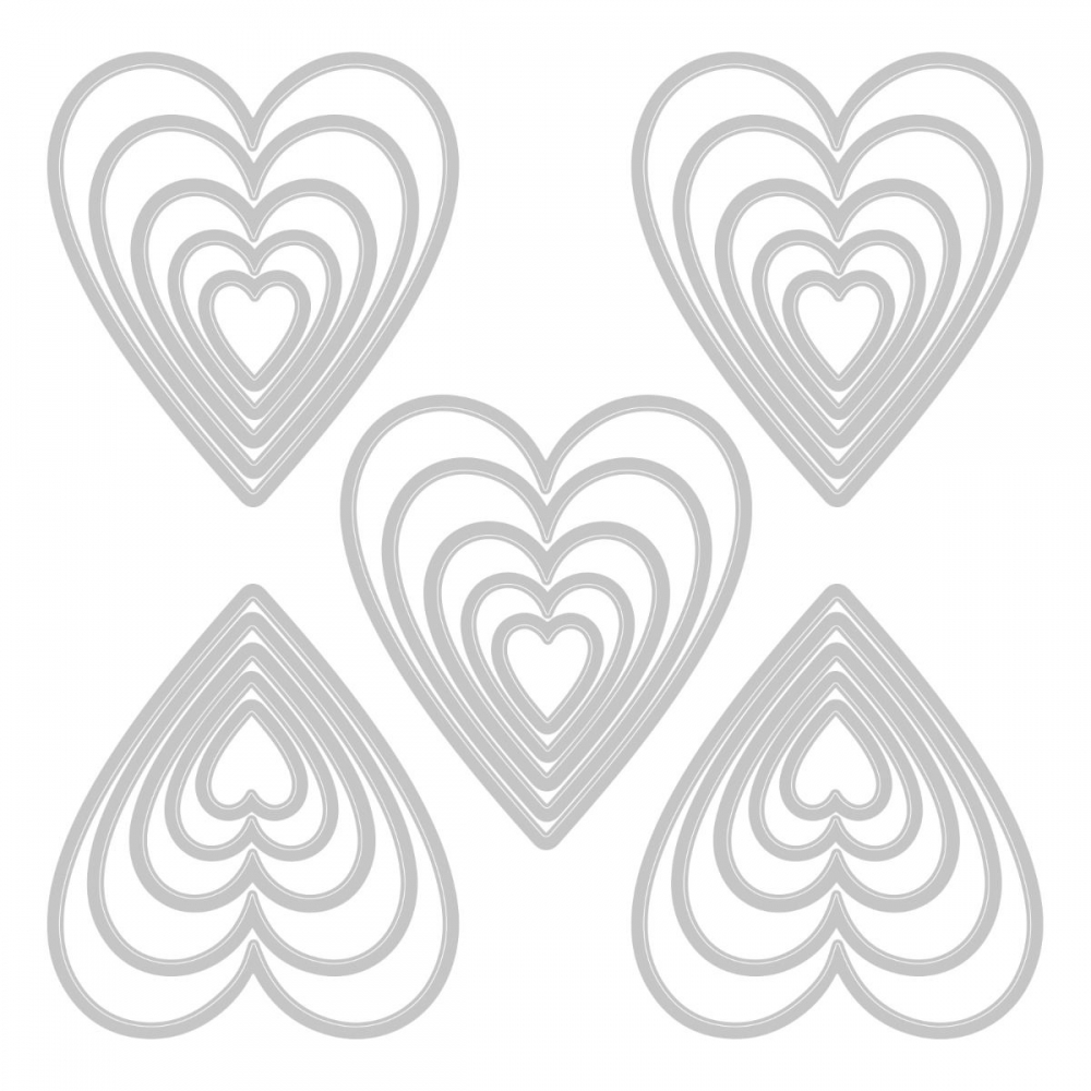Bild 1 von Sizzix Thinlits Die by Tim Holtz - Stanzschablone - Stacked Tiles, Hearts - Herz