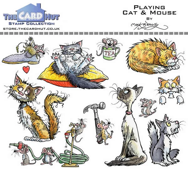 Bild 1 von The Card Hut Clear Stamps - Playing Cat & Mouse  - Stamp Set