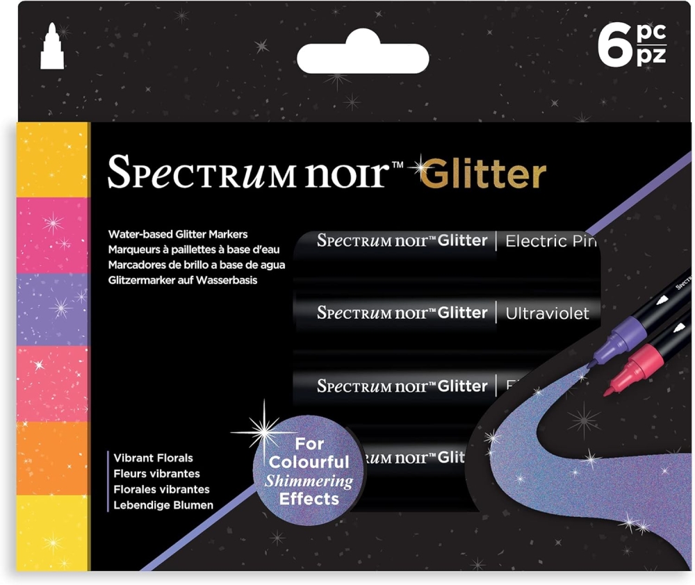 Bild 1 von Crafter's Companion - Spectrum Noir Water Based Glitter Marker - Glitzerstifte - Vibrant Flowers