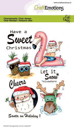 Bild 1 von CraftEmotions Stempel - clearstamps A6 - Santa on Holiday 1 Carla Creaties
