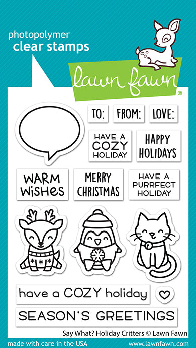 Bild 1 von Lawn Fawn Clear Stamps - say what? holiday critters