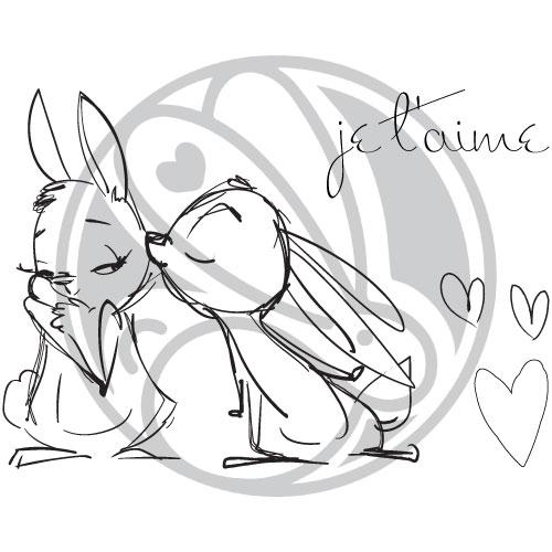 Bild 1 von The Rabbit Hole Designs Clear Stamps  - Je t'aime - Häschen