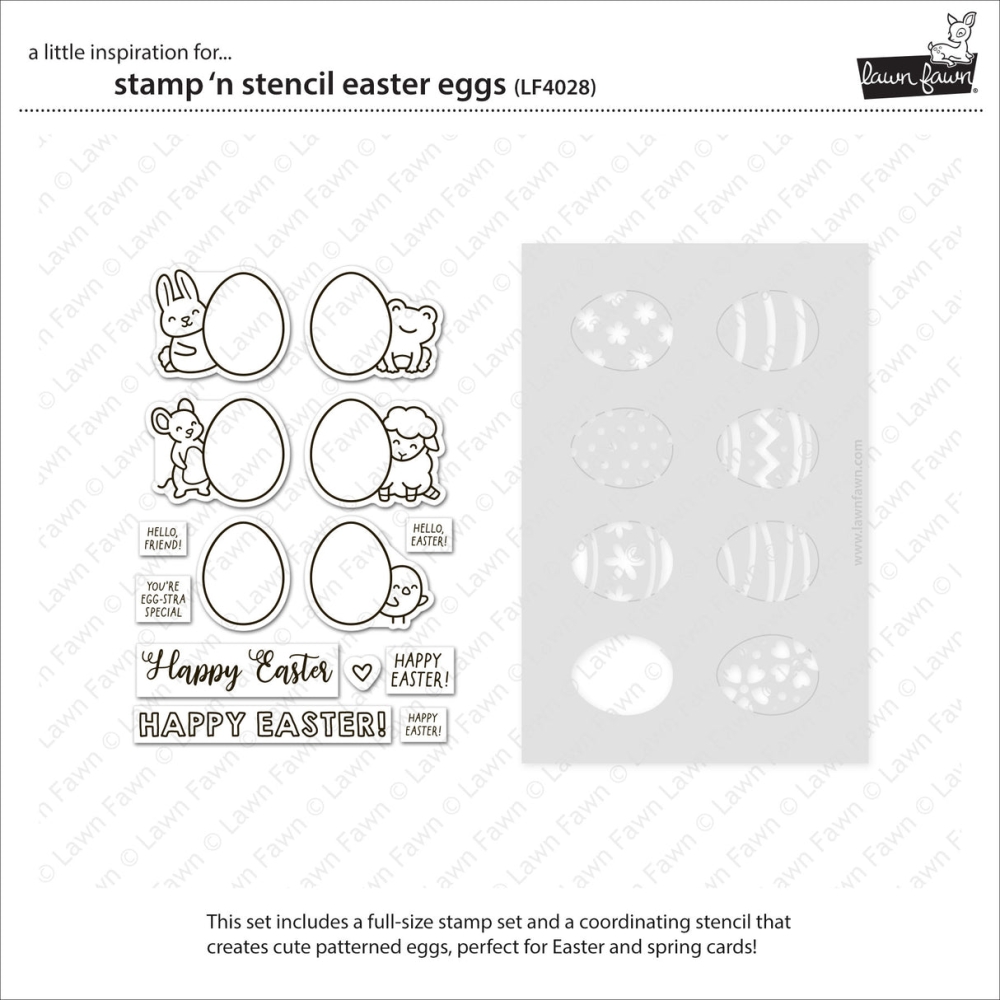 Bild 1 von Lawn Fawn Clear Stamps u. Schablonen - stamp 'n stencil easter eggs