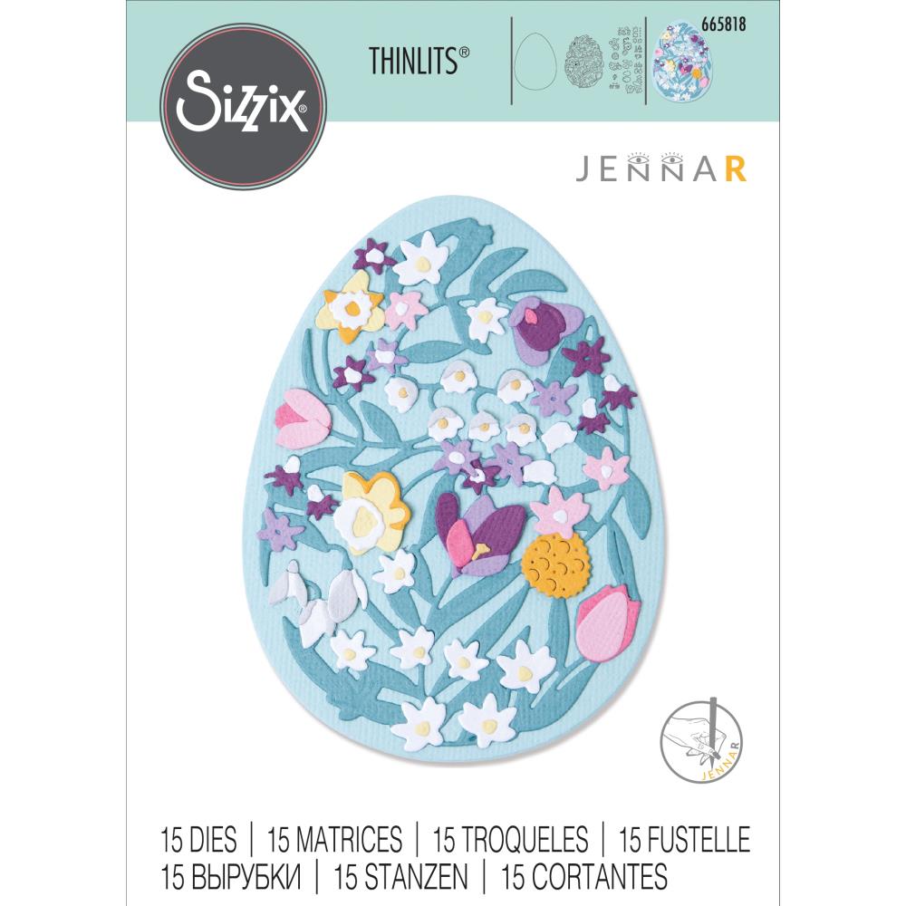 Bild 1 von Sizzix Thinlits Die Set  - Intricate Floral Easter Egg - Stanze Osterei
