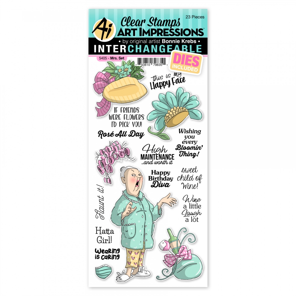 Bild 1 von Art Impressions Clear Stamps with dies Mrs. Set - Stempelset inkl. Stanzen