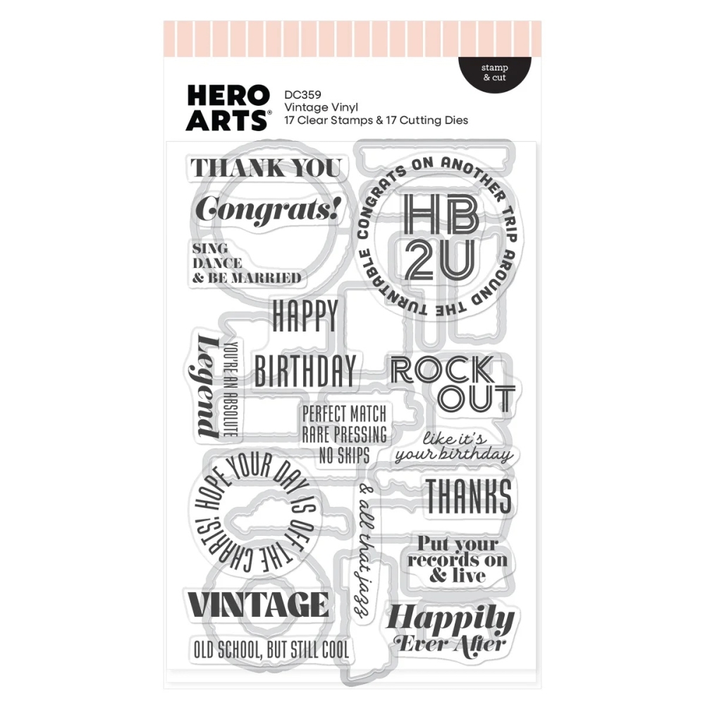 Bild 1 von Hero Arts Vintage Vinyl Stamp & Cut -  Stempel und Stanzen