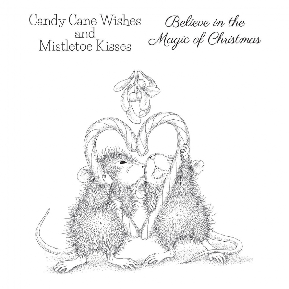 Bild 1 von Spellbinders Mistletoe Kiss Cling Rubber Stamp Set - House Mouse Stempelgummi