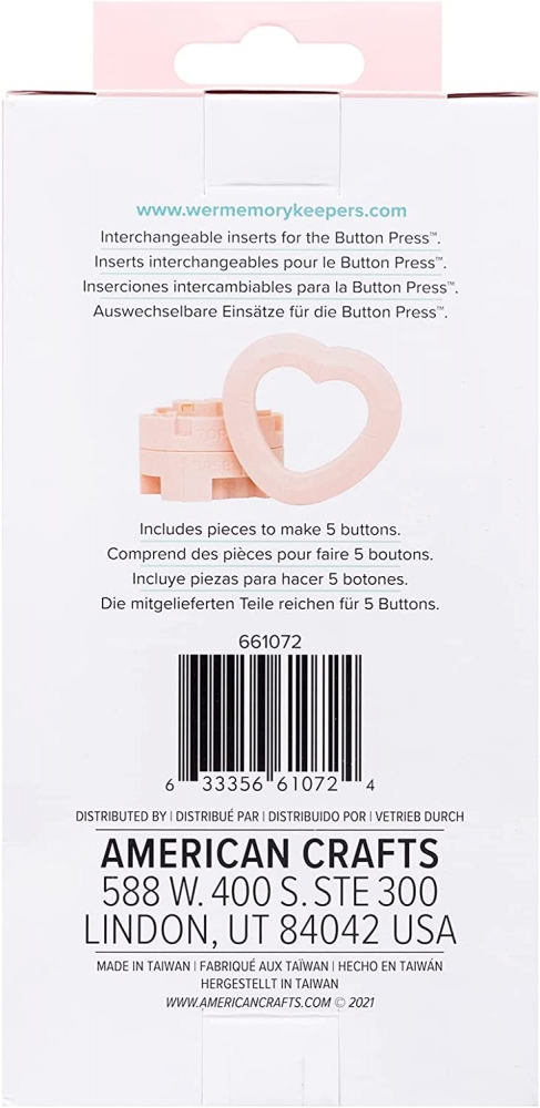 Bild 1 von We R Memory Keepers Button Press Inserts - Einsatz  Heart/Herz