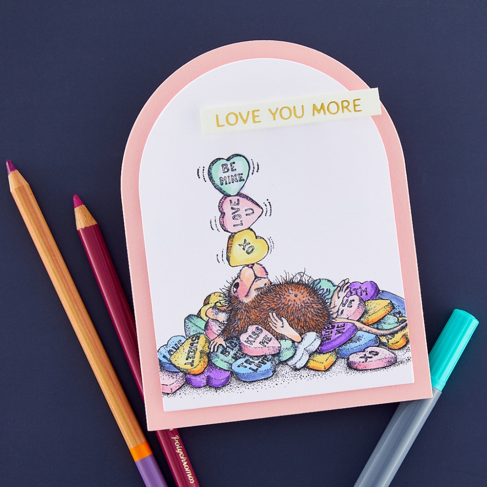 Bild 1 von Spellbinders Candy Hearts Cling Rubber Stamp Set - House Mouse Stempelgummi