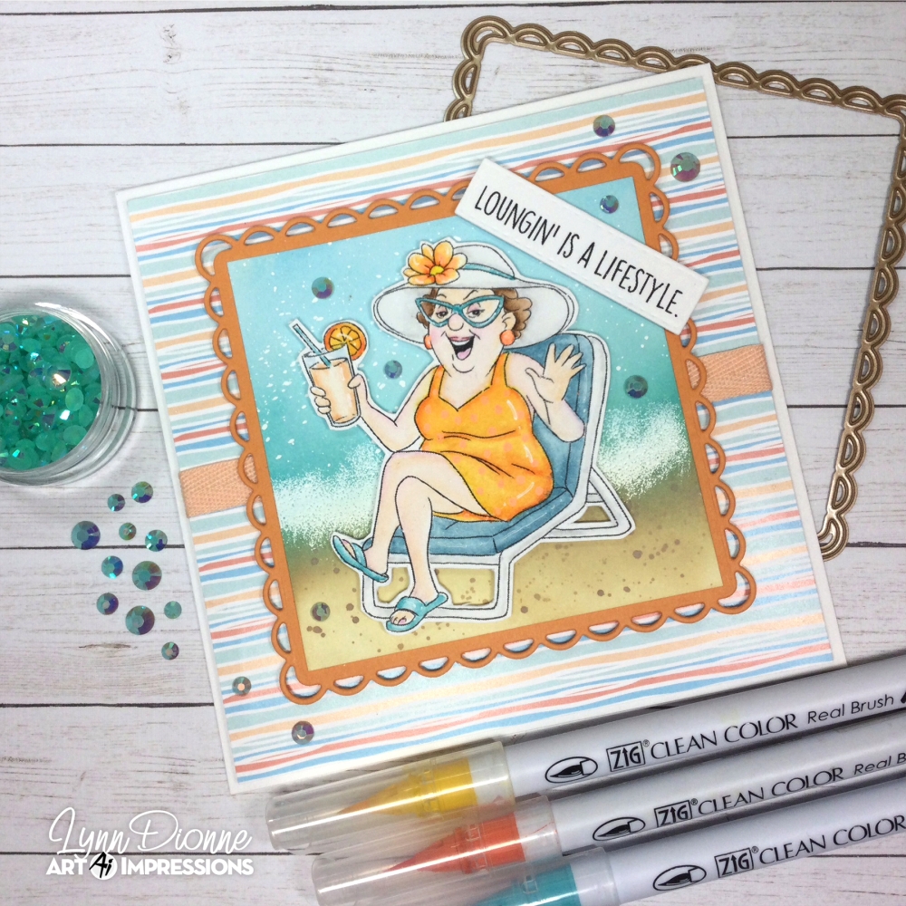 Bild 1 von Art Impressions Clear Stamps with dies Loungin’ Linda - Ai People Stempelset inkl. Stanzen