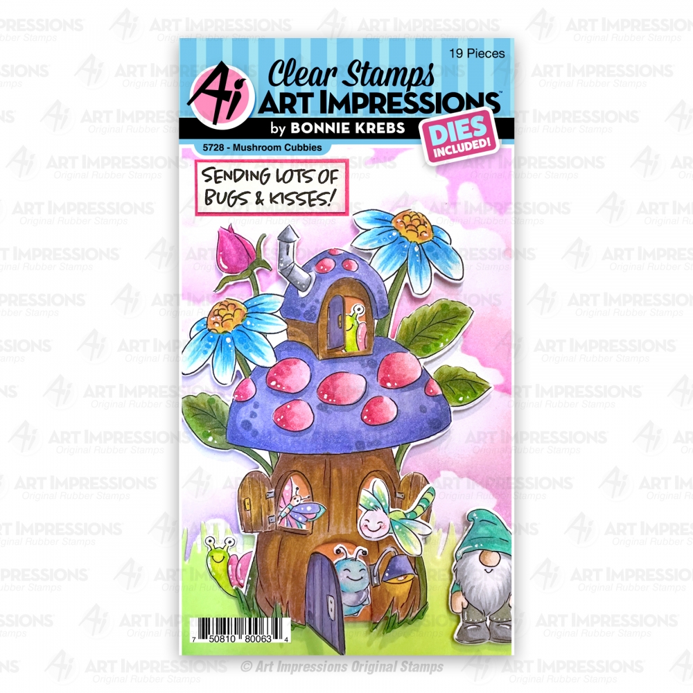 Bild 1 von Art Impressions Clear Stamps with dies Mushroom Cubbies - Stempelset inkl. Stanzen