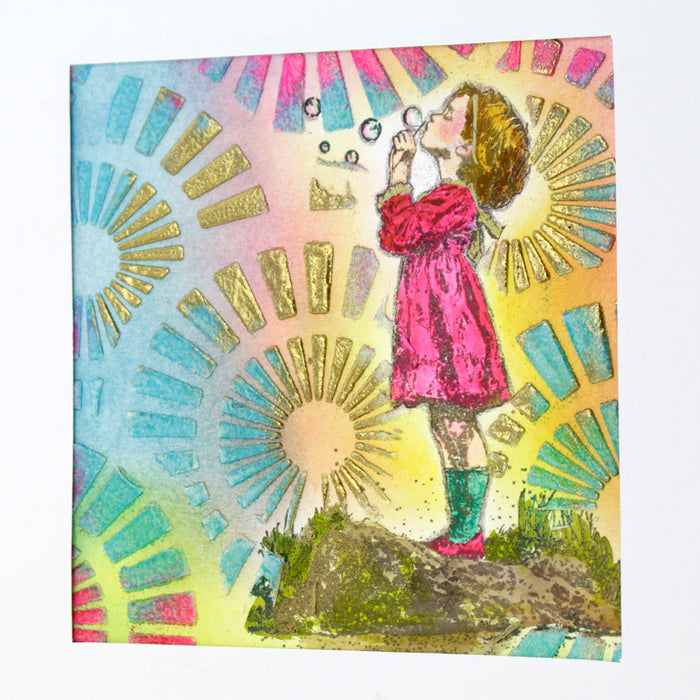 Bild 1 von Cosmic Shimmer Pre Cut Stamp - Gummistempel - Andy Skinner Blowing Bubbles