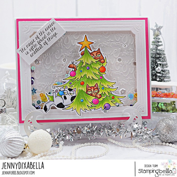 Bild 1 von Gummistempel Stamping Bella Cling Stamp ODDBALL CHRISTMAS CATS IN THE TREE RUBBER