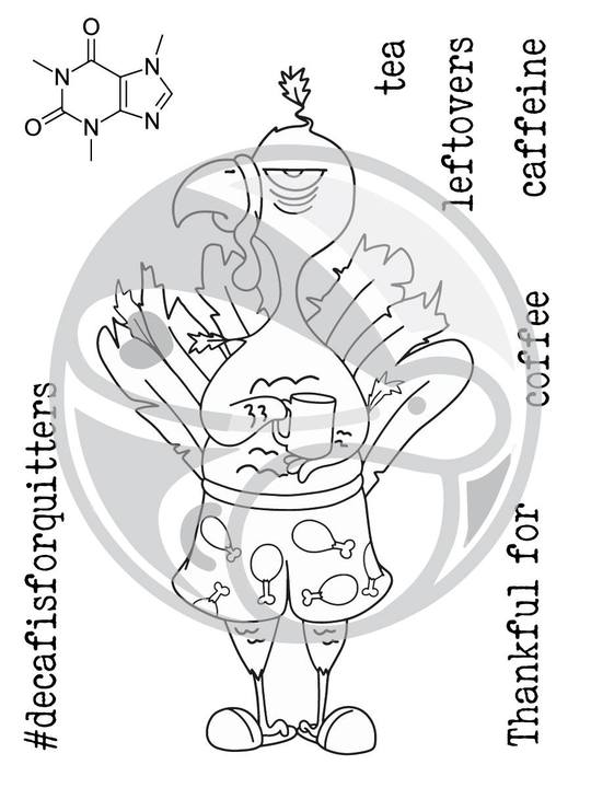 Bild 1 von The Rabbit Hole Designs Clear Stamps  - Caffeinated - Turkey - Truthahn