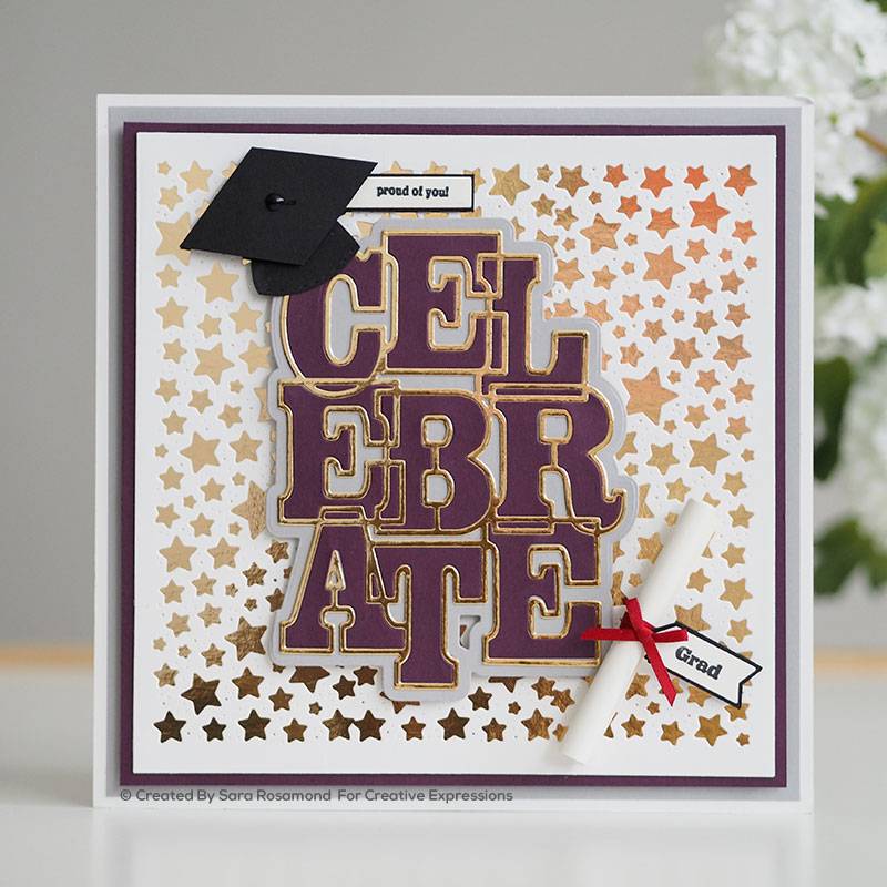 Bild 1 von Creative Expressions Big Bold Words Celebrate Craft Die & Stamp Set - Stanze & Stempel