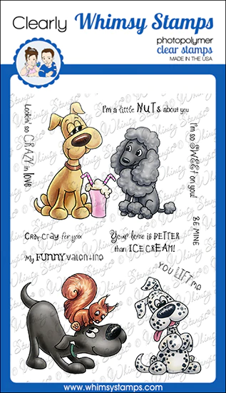 Bild 1 von Whimsy Stamps Clear Stamps  - Doggie Valentine - Hunde