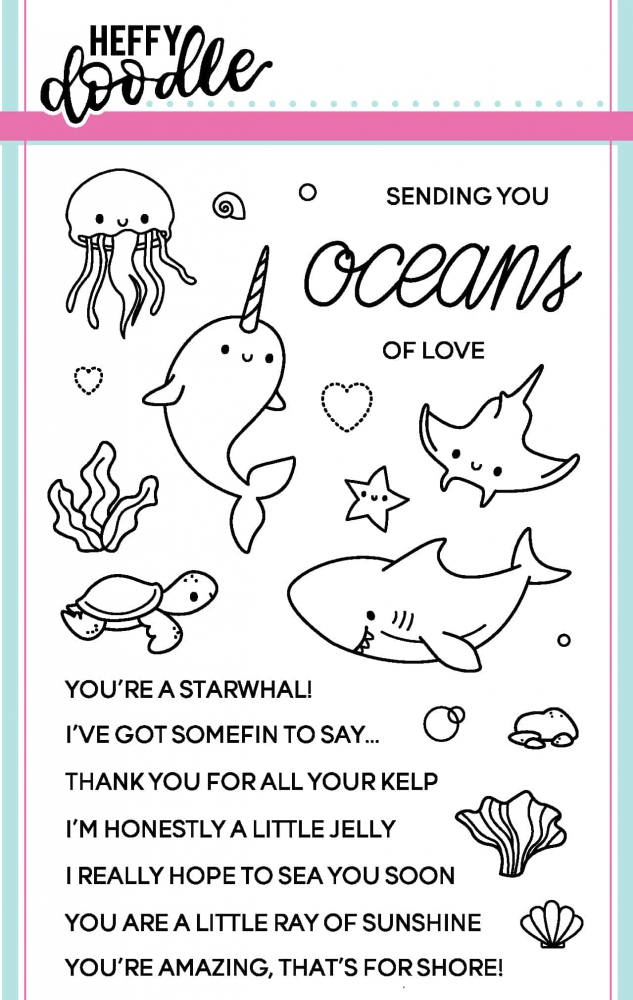 Bild 1 von Heffy Doodle Clear Stamps Set - Oceans of Love - Stempel Ozean Liebe