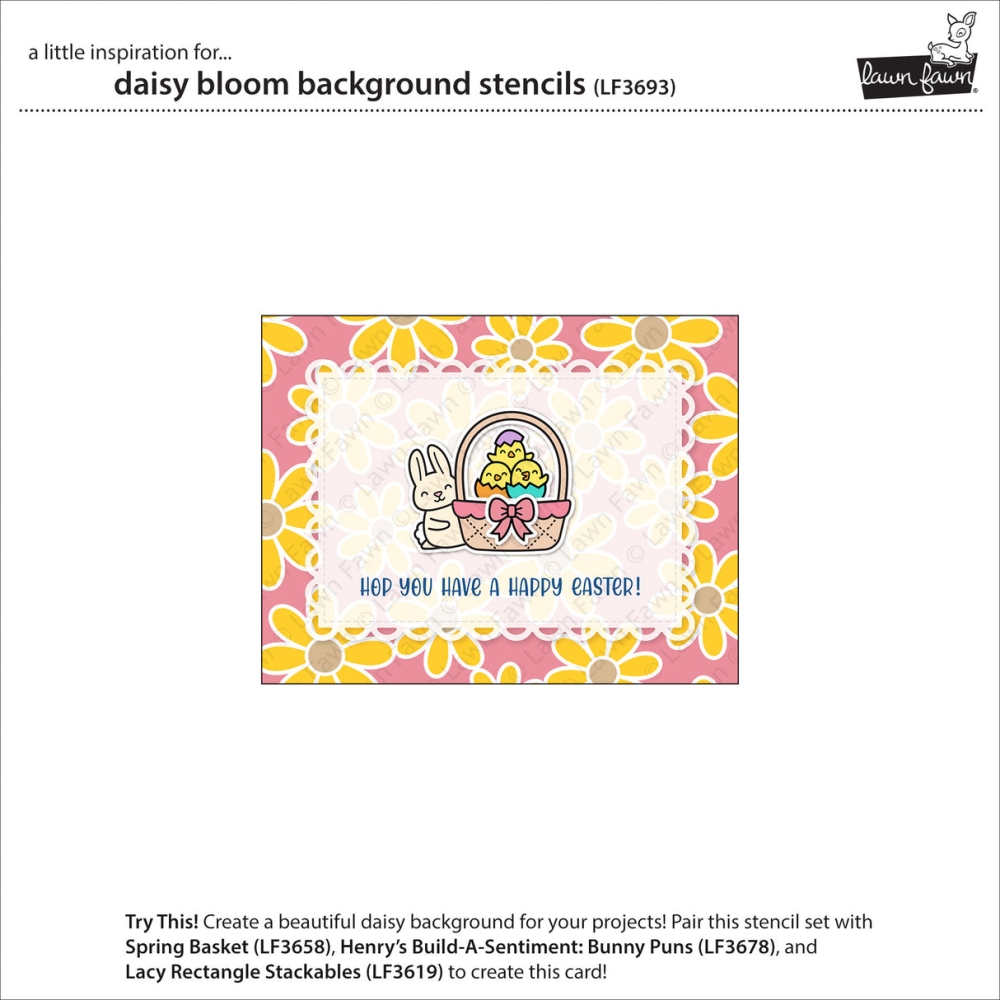 Bild 1 von Lawn Fawn Lawn Clippings Stencils - Schablone daisy bloom background stencils