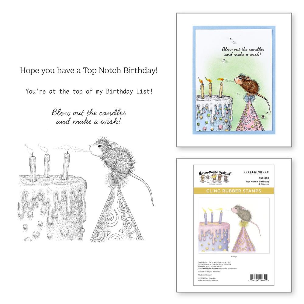 Bild 1 von Spellbinders Top Notch Birthday Cling Rubber Stamp Set - House Mouse Stempelgummi