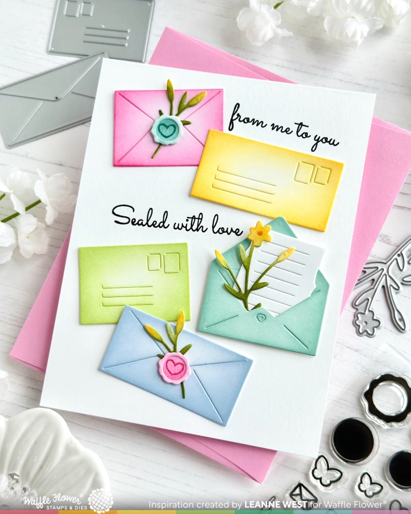 Bild 1 von Waffle Flower Postage Collage Mini Seals Stamp Set - Stempel