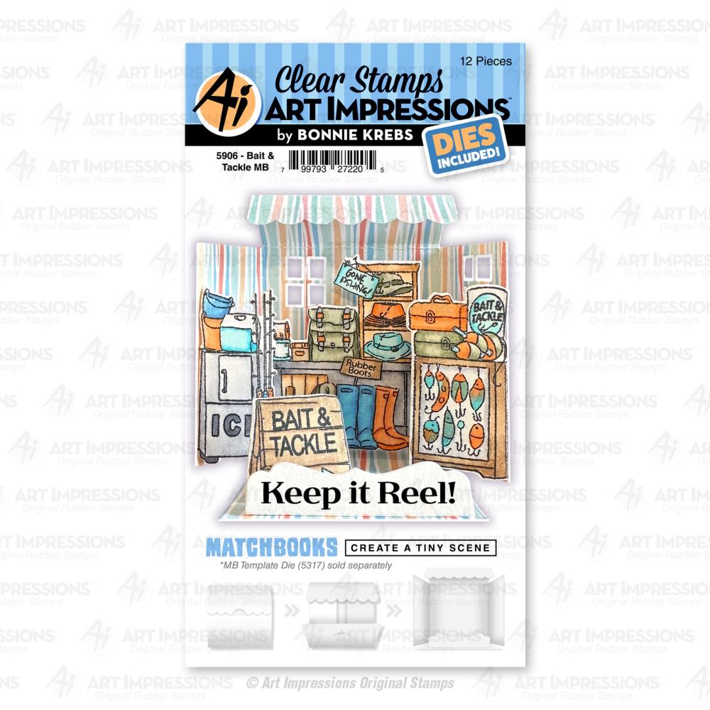 Bild 1 von Art Impressions Clear Stamps with dies Bait & Tackle MB - Stempelset inkl. Stanzen