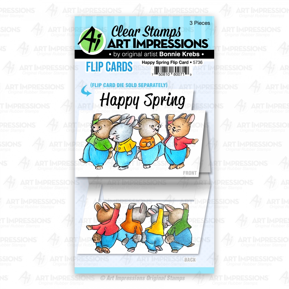 Bild 1 von Art Impressions Clear Stamps Happy Spring Flip Card - Osterhäschen