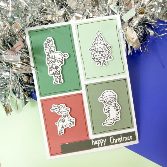 Bild 1 von For the love of...Stamps by Hunkydory - Happy Town Clear Stamp - Christmas Dress Up