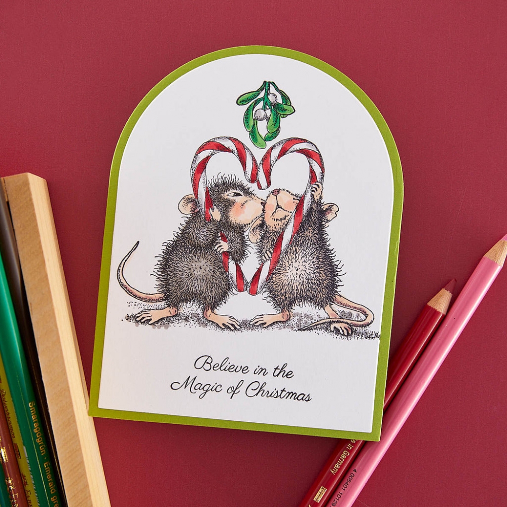 Bild 1 von Spellbinders Mistletoe Kiss Cling Rubber Stamp Set - House Mouse Stempelgummi