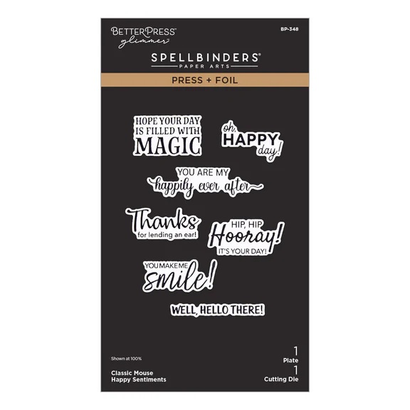 Bild 1 von Spellbinders BetterPress - Classic Mouse Happy Sentiments Press Plates & Die Set